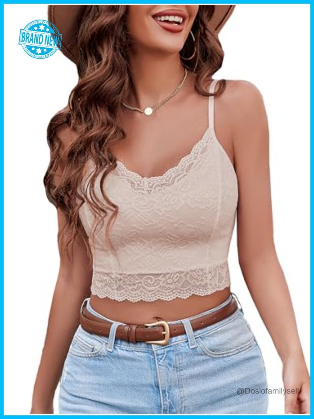 Lace Bralette Crop Top Spaghetti Strap V Neck Backless Cami